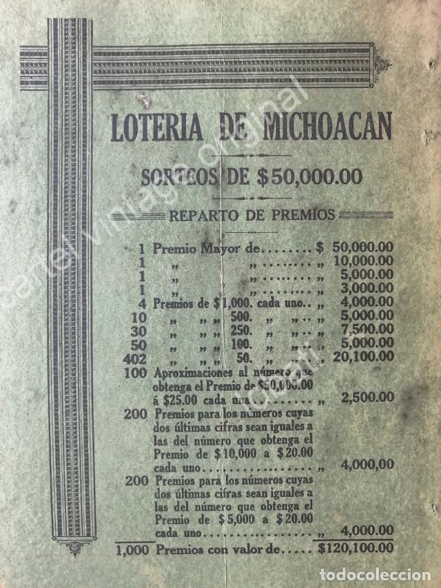 Poster collecting: CARTEL ANTIGUO ORIGINAL DE LOTERIA DE MICHOACAN 1913 / MUY RARO
