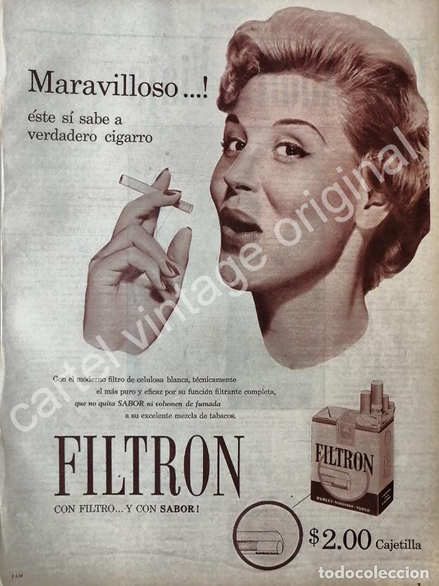 Poster collecting: CARTEL ANTIGUO ORIGINAL DE CIGARROS FILTRON 1956 /4