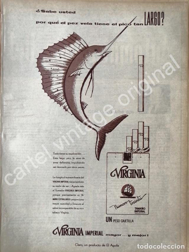 Poster collecting: CARTEL ANTIGUO ORIGINAL DE CIGARROS VIRGINIA No. 30 1950s / RARO
