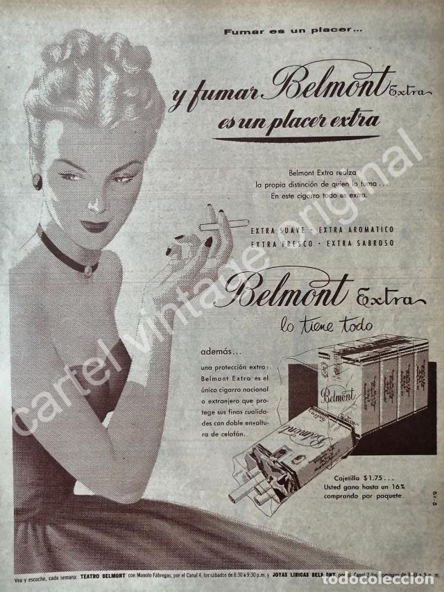 Poster collecting: CARTEL ANTIGUO ORIGINAL DE CIGARROS BALMONT EXTRA 1950s /2