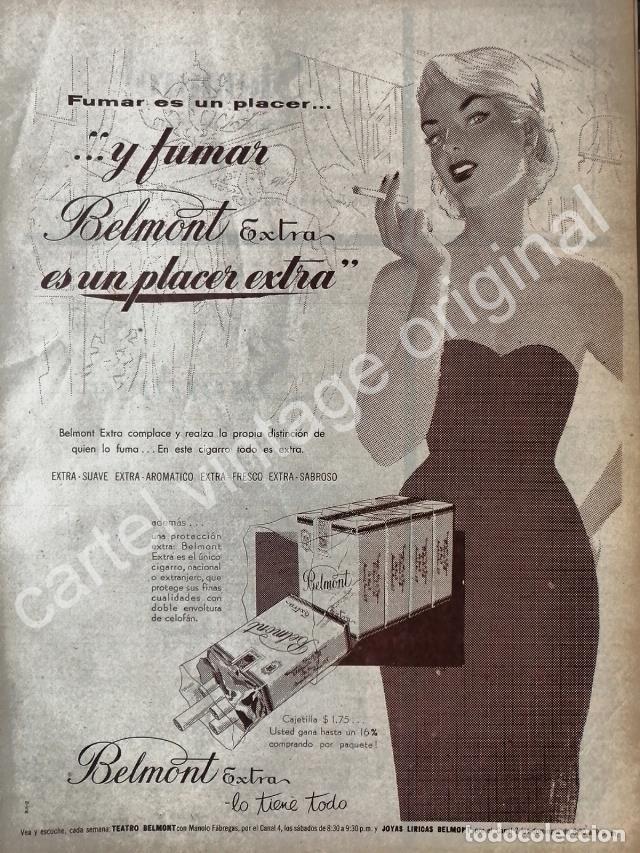 Poster collecting: CARTEL ANTIGUO ORIGINAL DE CIGARROS BALMONT EXTRA 1950s /3