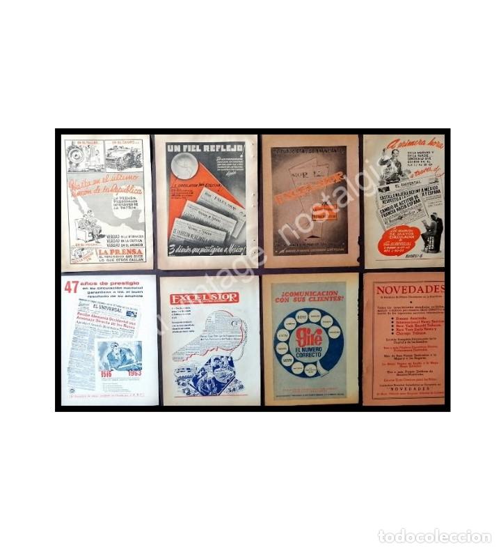 Poster collecting: CARTEL ANTIGUO ORIGINAL DE SET DE 8 AFICHES DE PERIODICOS DE LOS A&Ntilde;OS 40s-60s