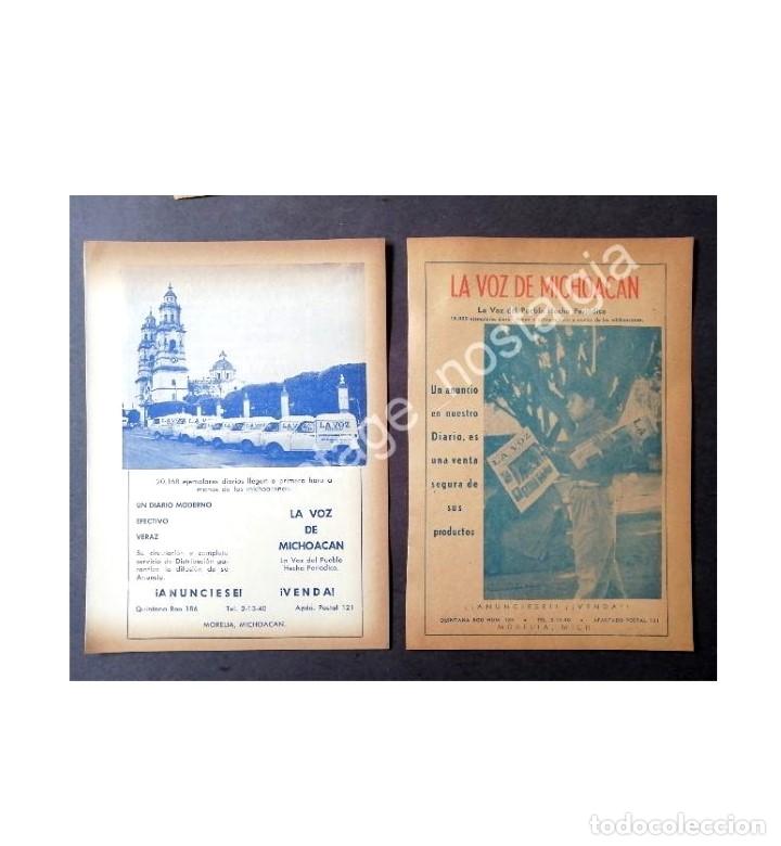 Poster collecting: CARTEL ANTIGUO ORIGINAL DE 2 AFICHES PERIODICO LA VOZ DE MICHOACAN 1960s