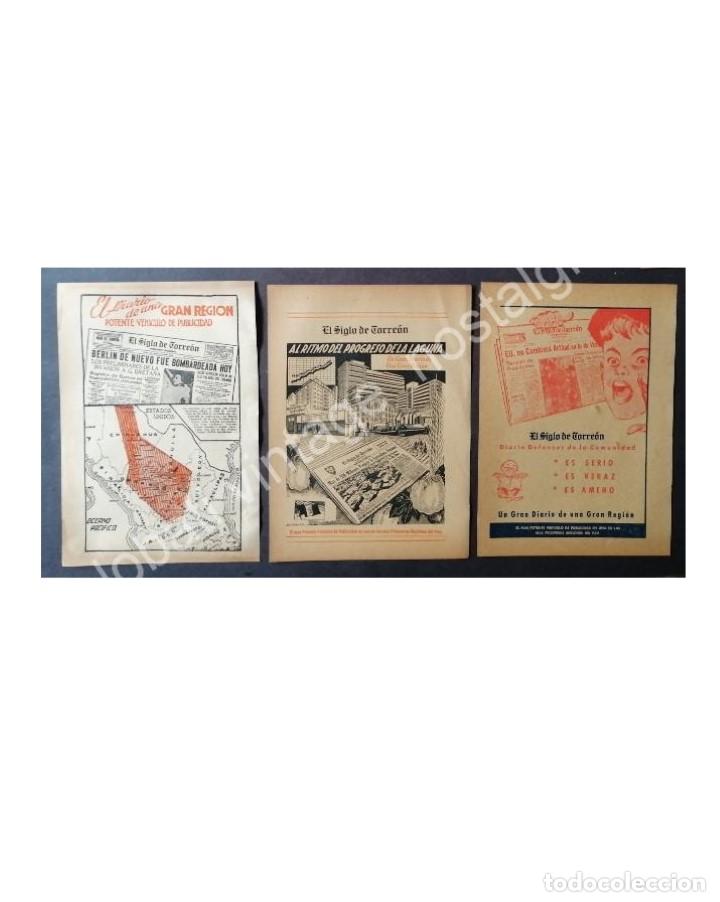 Poster collecting: CARTEL ANTIGUO ORIGINAL DE SET DE 3 AFICHES PERIODICO EL SIGLO DE TORREON 1960s