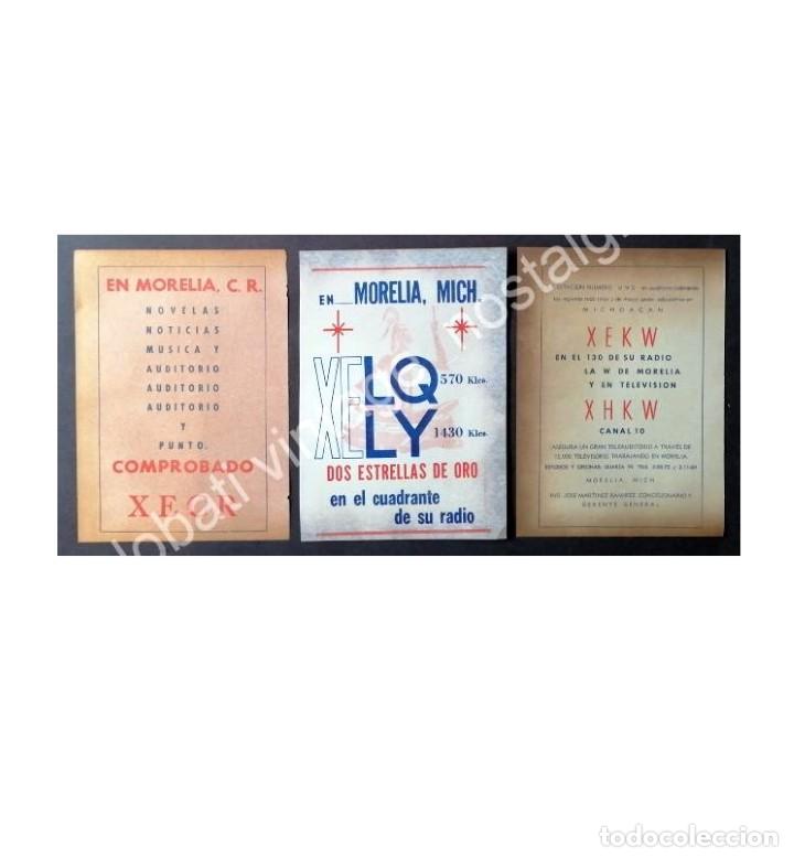 Poster collecting: CARTEL ANTIGUO ORIGINAL DE 3 AFICHES RADIO DIFUSORAS DE MORELIA MICHOACAN 1940s-60s