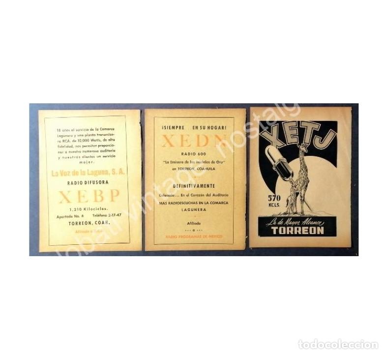 Poster collecting: CARTEL ANTIGUO ORIGINAL DE 3 AFICHES RADIO DIFUSORAS DE TORREON 1950s-60s