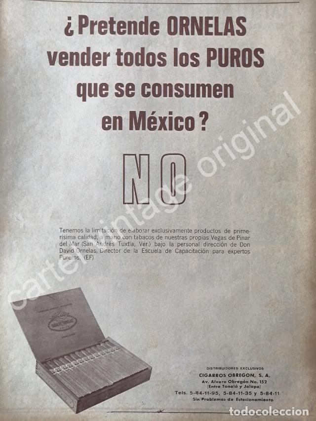 Poster collecting: CARTEL ANTIGUO ORIGINAL DE PUROS ORNELAS 1972 CIGARROS OBREGON /6