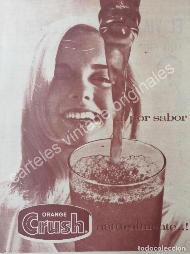 Poster collecting: CARTEL ANTIGUO ORIGINAL DE REFRESCO ORANGE CRUSH 1960s /2