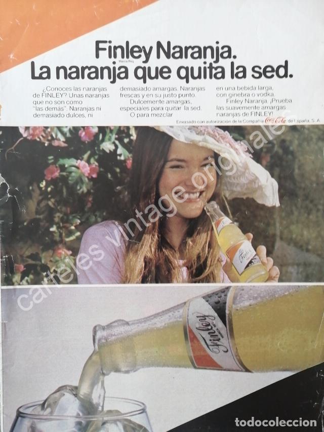 Poster collecting: CARTEL ANTIGUO ORIGINAL DE REFRESCO FINLEY NARANJA 1980s / RARO