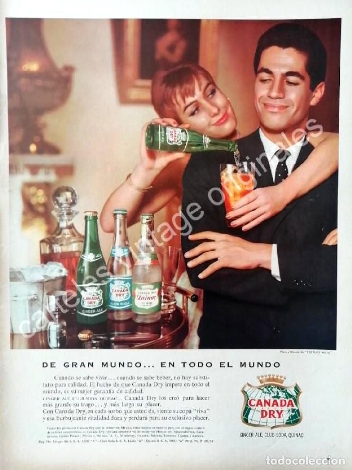 Poster collecting: CARTEL ANTIGUO ORIGINAL DE REFRESCO CANADA DRY. SPUR Y GINGER ALE 1959 /3