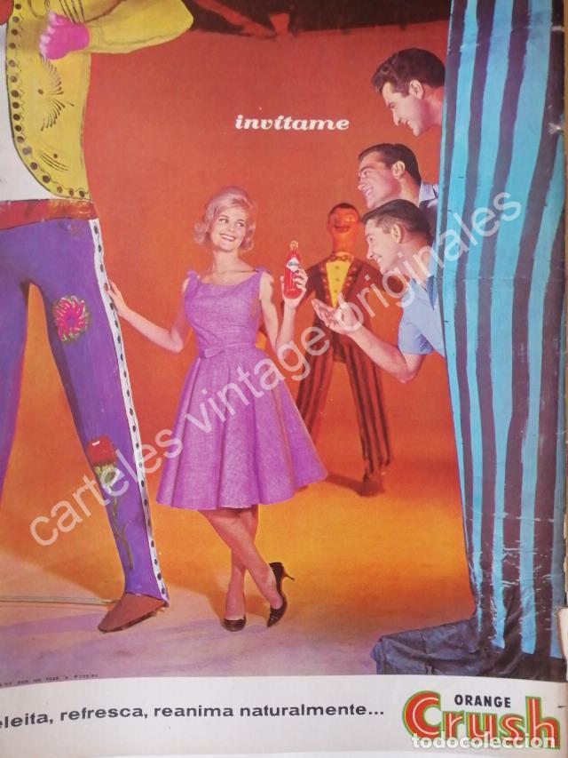 Poster collecting: CARTEL ANTIGUO ORIGINAL DE ORANGE CRUSH 1963 CON ROGELIO GUERRA Y OTROS /FEP 2