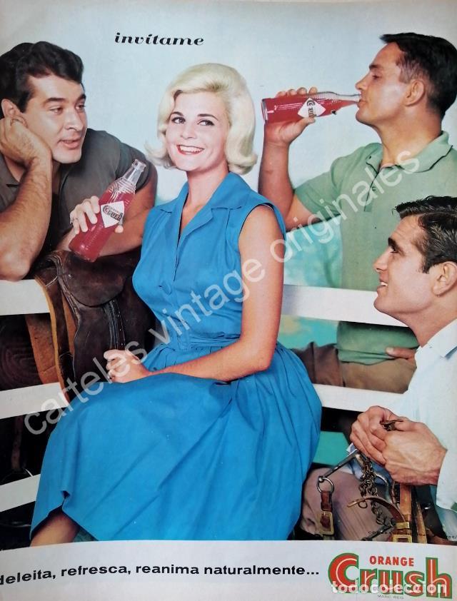 Poster collecting: CARTEL ANTIGUO ORIGINAL DE ORANGE CRUSH 1963 CON ROGELIO GUERRA Y OTROS /FEP 5