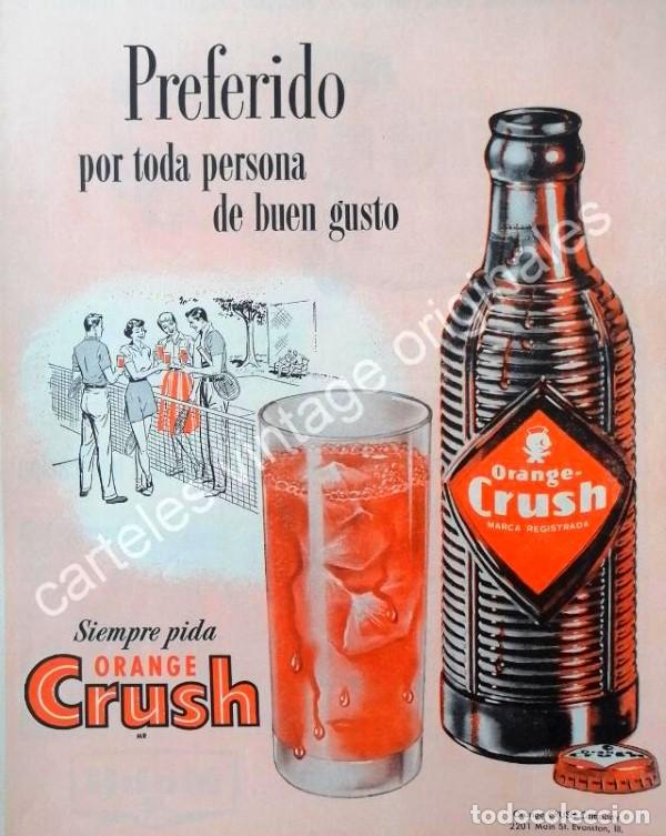 Poster collecting: CARTEL ANTIGUO ORIGINAL DE ORANGE CRUSH 1956 INICIOS EN MEXICO /17