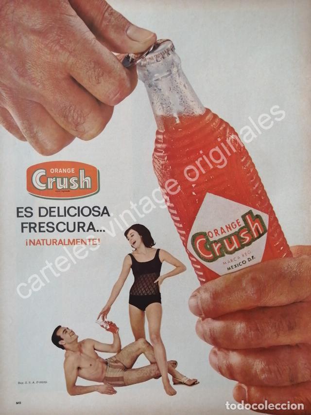 Poster collecting: CARTEL ANTIGUO ORIGINAL DE REFRESCO ORANGE CRUSH 1965 ES DELICIOSA FRESCURA /19