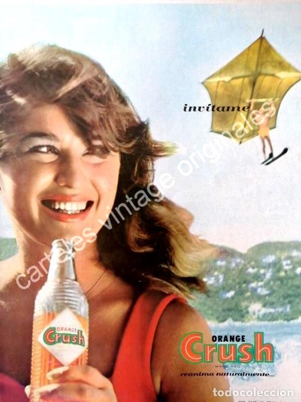 Poster collecting: CARTEL ANTIGUO ORIGINAL DE REFRESCO ORANGE CRUSH 1961 INVITAME /23