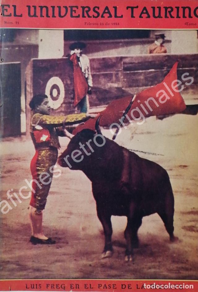 Poster collecting: PORTADA ANTIGUA ORIGINAL 1923. TORERO. LUIS FREG, EL PASE DE LA MUERTE
