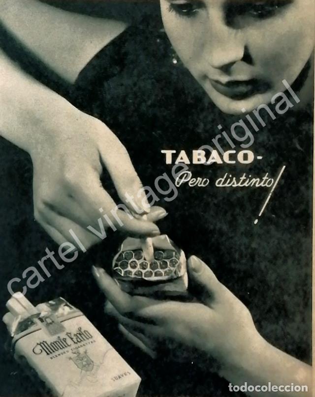 Poster collecting: CARTEL ANTIGUO ORIGINAL DE CIGARROS MONTECARLO 1930s PERO DISTINTO