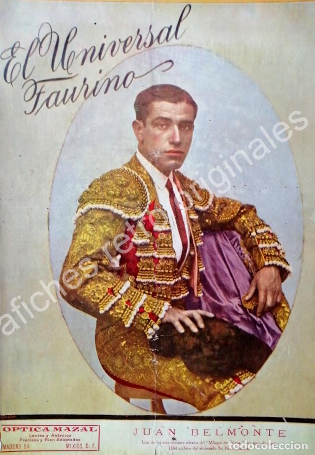 Sammeln von Plakaten: PORTADA ANTIGUA ORIGINAL 1923. TORERO. JUAN BELMONTE