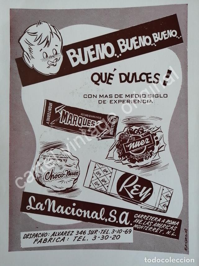 Sammeln von Plakaten: CARTEL ANTIGUO ORIGINAL DE FABRICA DE DULCES LA NACIONAL S.A 1959 MONTERREY