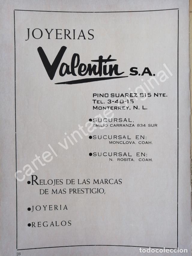 Sammeln von Plakaten: CARTEL ANTIGUO ORIGINAL DE JOYERIAS VALENTIN 1959 MONTERREY