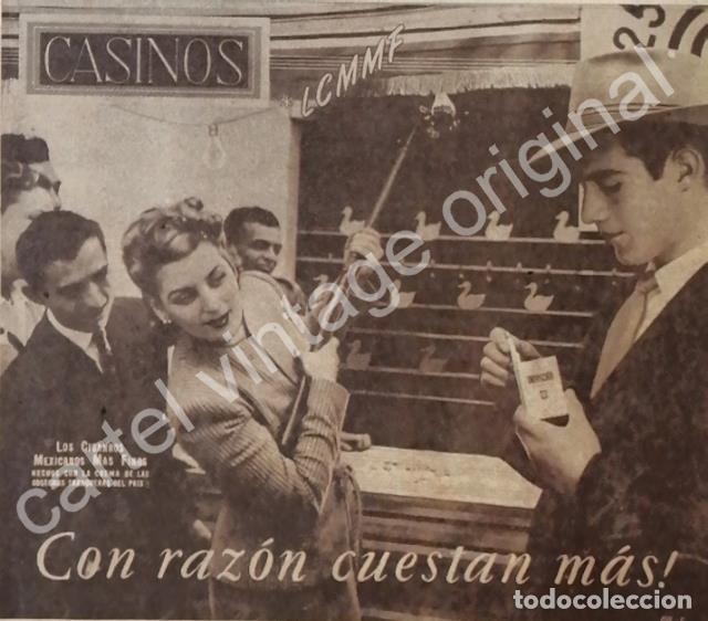 Sammeln von Plakaten: CARTEL ANTIGUO ORIGINAL DE CIGARROS CASINOS 1940s /2