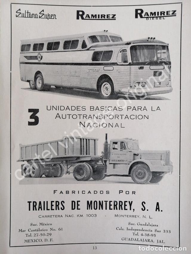 Sammeln von Plakaten: CARTEL ANTIGUO ORIGINAL DE TRAILERS RAMIREZ, TRAILERS DE MONTERREY S.A 1959