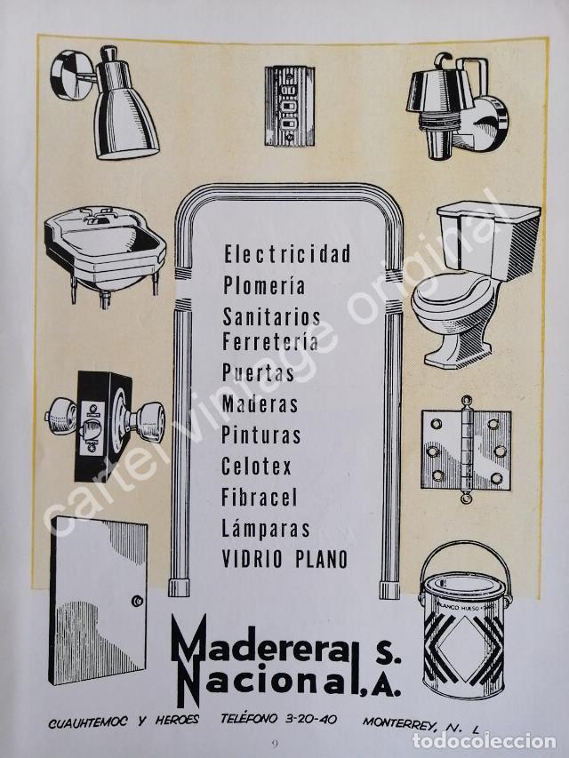 Sammeln von Plakaten: CARTEL ANTIGUO ORIGINAL DE MADERERA NACIONAL 1950s. MONTERREY