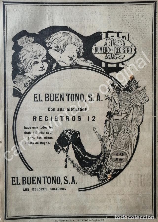 Sammeln von Plakaten: CARTEL ANTIGUO ORIGINAL DE CIGARROS REGISTROS 21. CIGARRERA EL BUEN TONO 1922