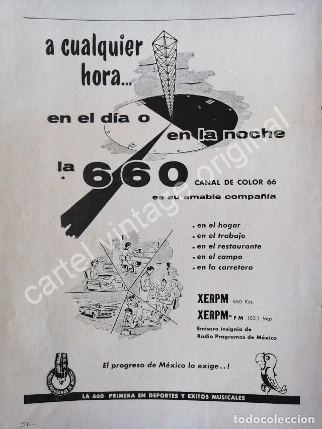 Sammeln von Plakaten: CARTEL ANTIGUO ORIGINAL DE ESTACION DE RADIO XERPM 660. MONTERREY 1959