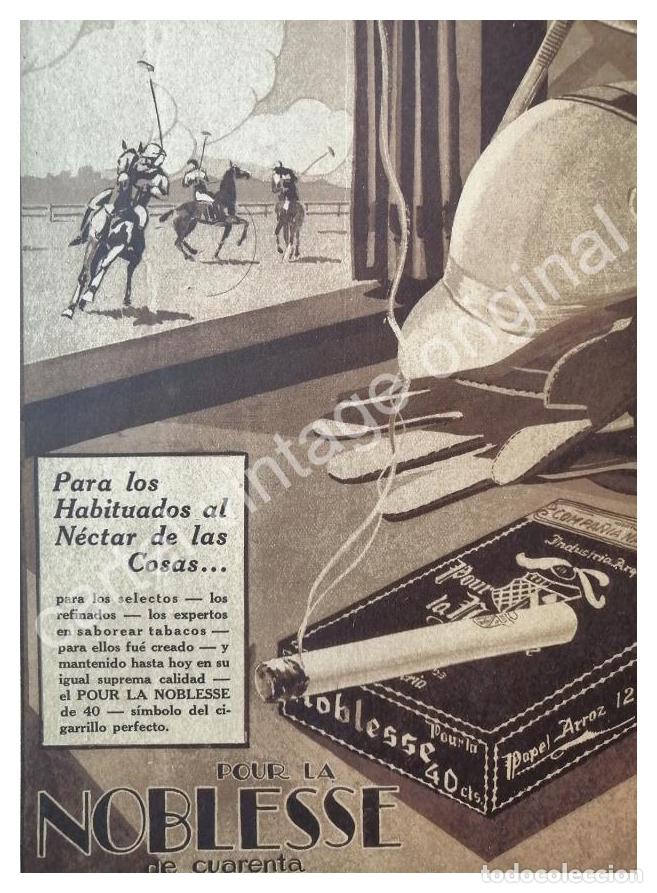 Sammeln von Plakaten: CARTEL ANTIGUO ORIGINAL DE CIGARROS POUR LA NOBLESSE. 1920s / RARO