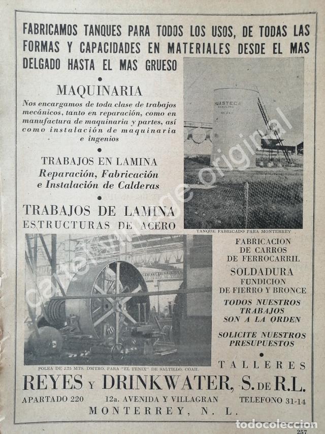 Sammeln von Plakaten: CARTEL ANTIGUO ORIGINAL DE EMPRESA. REYES & DRINKWATER S.A. MONTERREY 1942