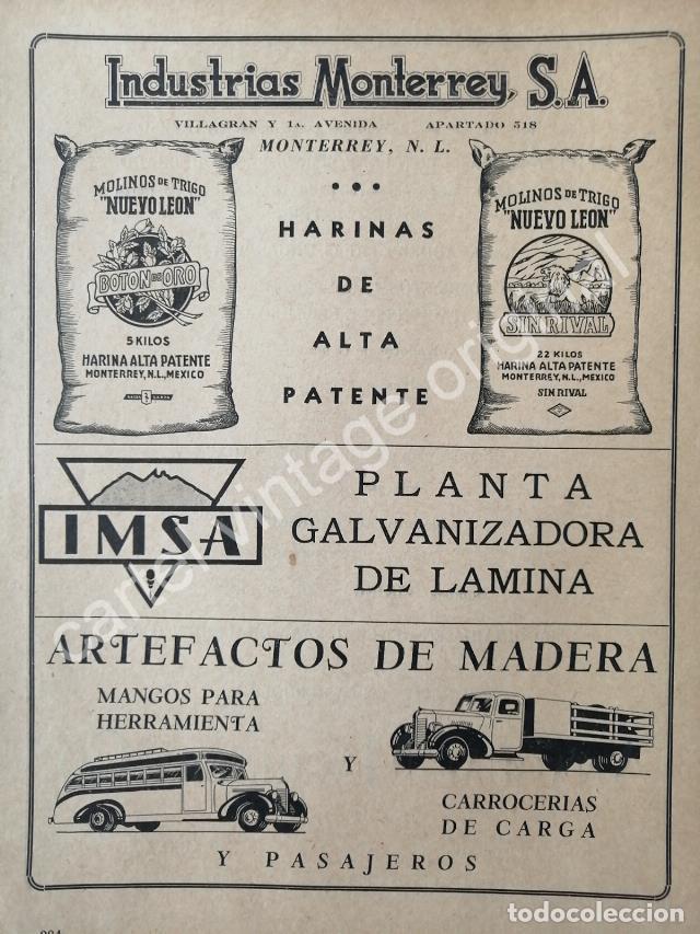 Sammeln von Plakaten: CARTEL ANTIGUO ORIGINAL DE IMSA. INDUSTRIAS MONTERREY 1941