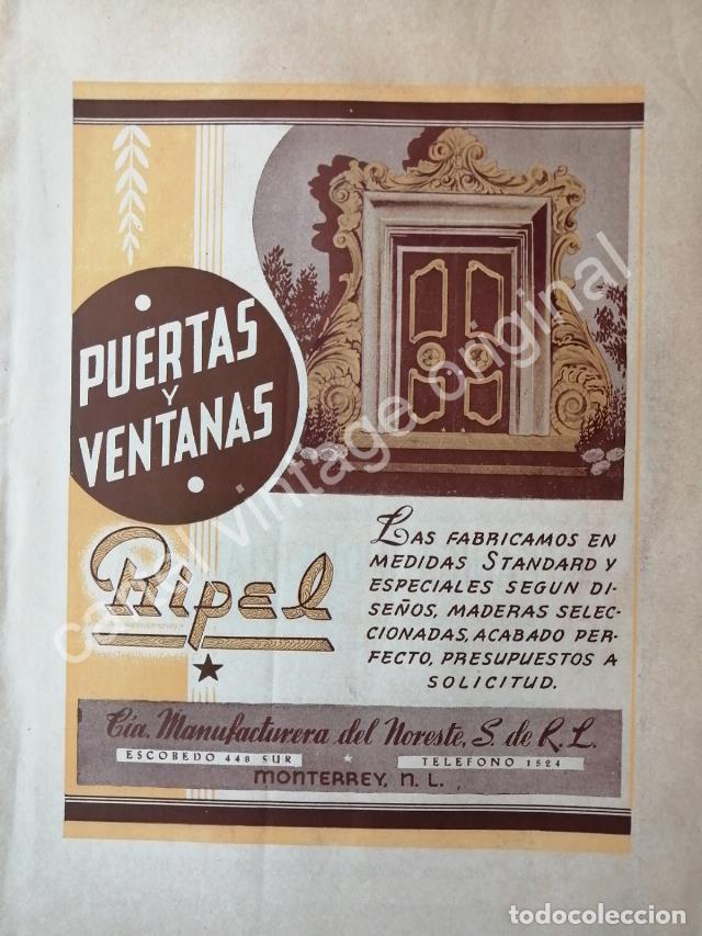 Sammeln von Plakaten: CARTEL ANTIGUO ORIGINAL DE MANUFACTURERA DEL NORTE 1942 MONTERREY. RIPEL
