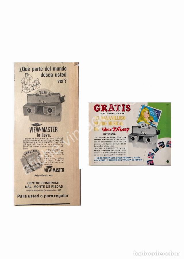 Sammeln von Plakaten: CARTEL ANTIGUO ORIGINAL DE SET DE 2 AFICHES. VISOR VIEW MASTER 1960s