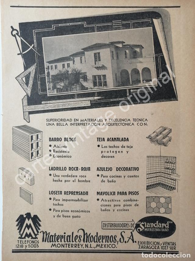 Sammeln von Plakaten: CARTEL ANTIGUO ORIGINAL DE EMPRESAS. MATERIALES MODERNOS S.A 1942 MONTERREY