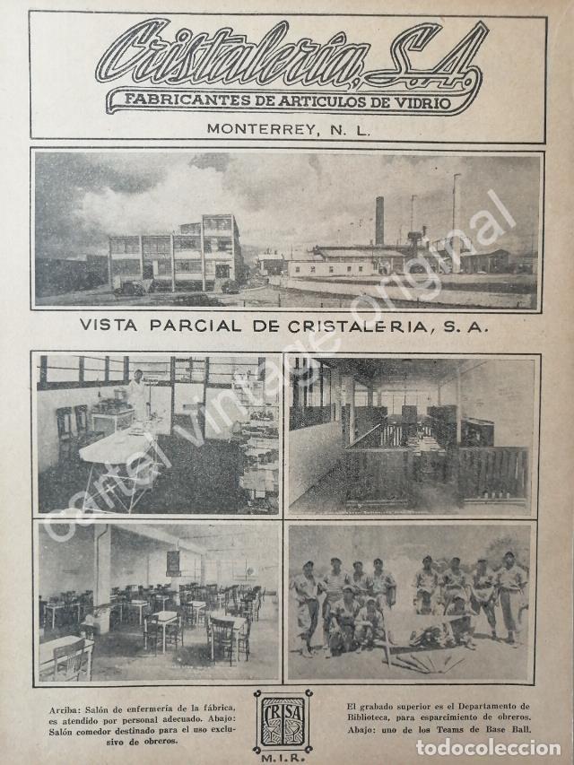 Sammeln von Plakaten: CARTEL ANTIGUO ORIGINAL DE EMPRESAS. CRISA. CRISTALERIA S.A MONTERREY 1941