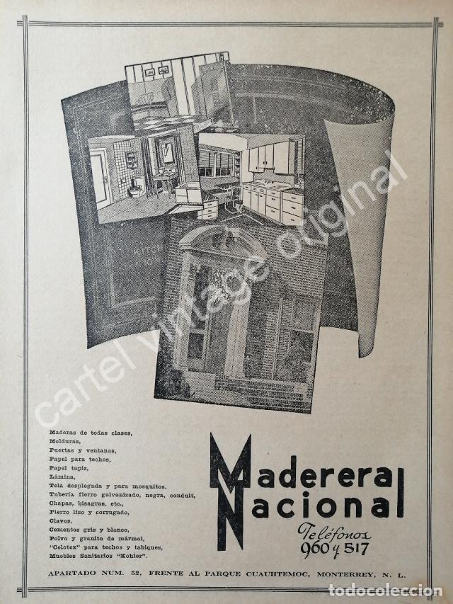 Sammeln von Plakaten: CARTEL ANTIGUO ORIGINAL DE MADERERA NACIONAL 1941 MONTERREY