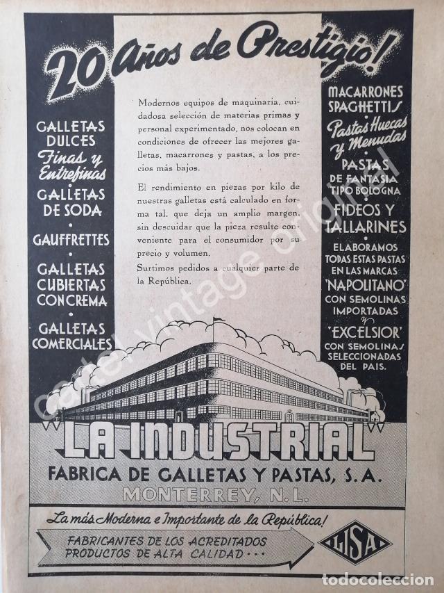 Sammeln von Plakaten: CARTEL ANTIGUO ORIGINAL DE FABRICA DE GALLETAS LA INDUSTRIAL 1942 MONTERREY