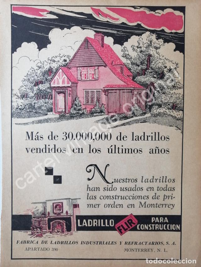 Sammeln von Plakaten: CARTEL ANTIGUO ORIGINAL DE FABRICA DE LADRILLOS. FLIR 1942 MONTERREY