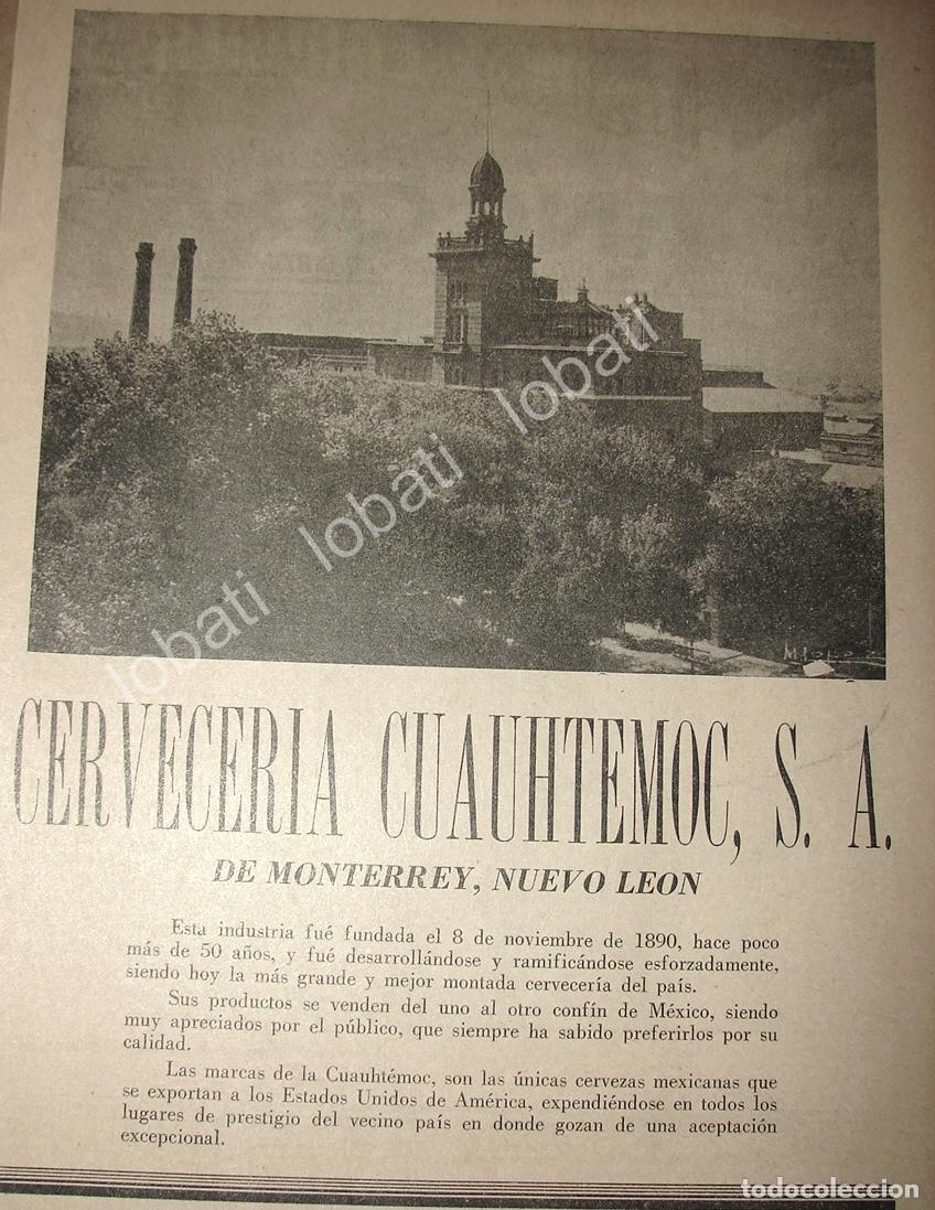 Sammeln von Plakaten: CARTEL ANTIGUO ORIGINAL DE CERVECERIA CUAUHTEMOC S.A 1941