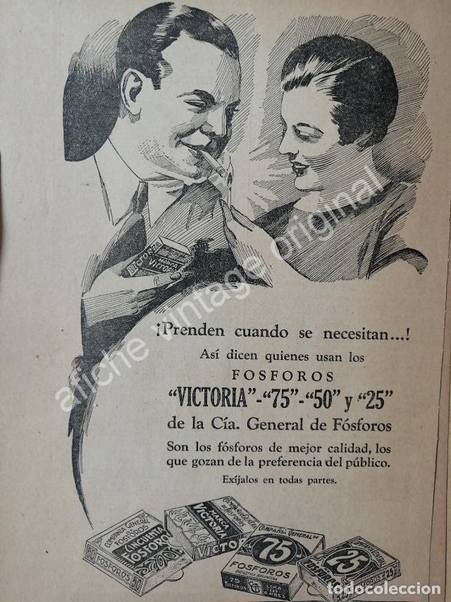 Sammeln von Plakaten: CARTEL ANTIGUO ORIGINAL DE FOSFOROS VICTORIA A&Ntilde;OS 20s /6