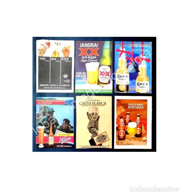 Sammeln von Plakaten: CARTEL ANTIGUO ORIGINAL DE SET DE 6 AFICHES, CERVEZAS MAS POPULARES 1960s Y 70s