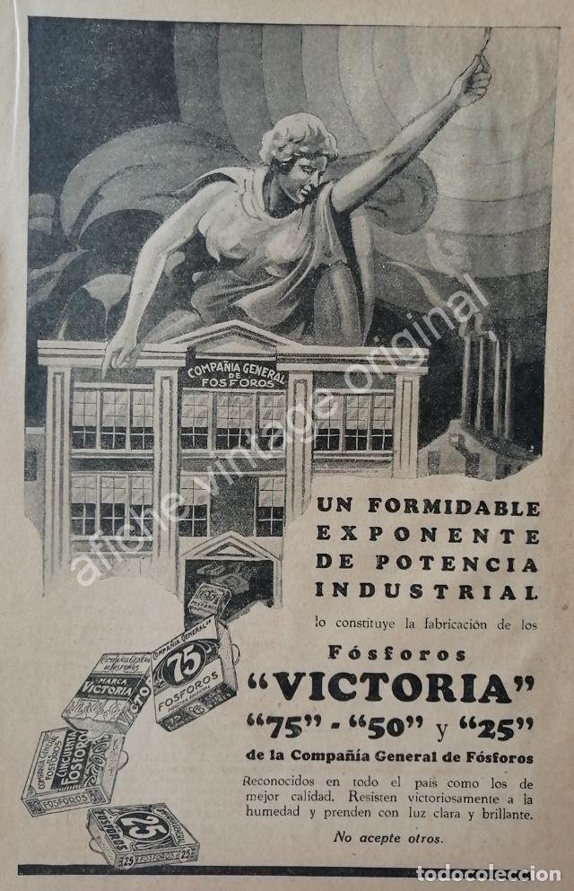 Sammeln von Plakaten: CARTEL ANTIGUO ORIGINAL DE FOSFOROS VICTORIA A&Ntilde;OS 20s ART NOUVEAU /10