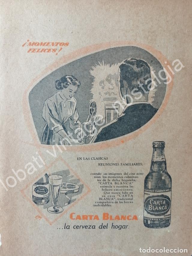 Sammeln von Plakaten: CARTEL ANTIGUO ORIGINAL DE CARTELITO CERVEZA CARTA BLANCA 60s LA CERVEZA DEL HOGAR