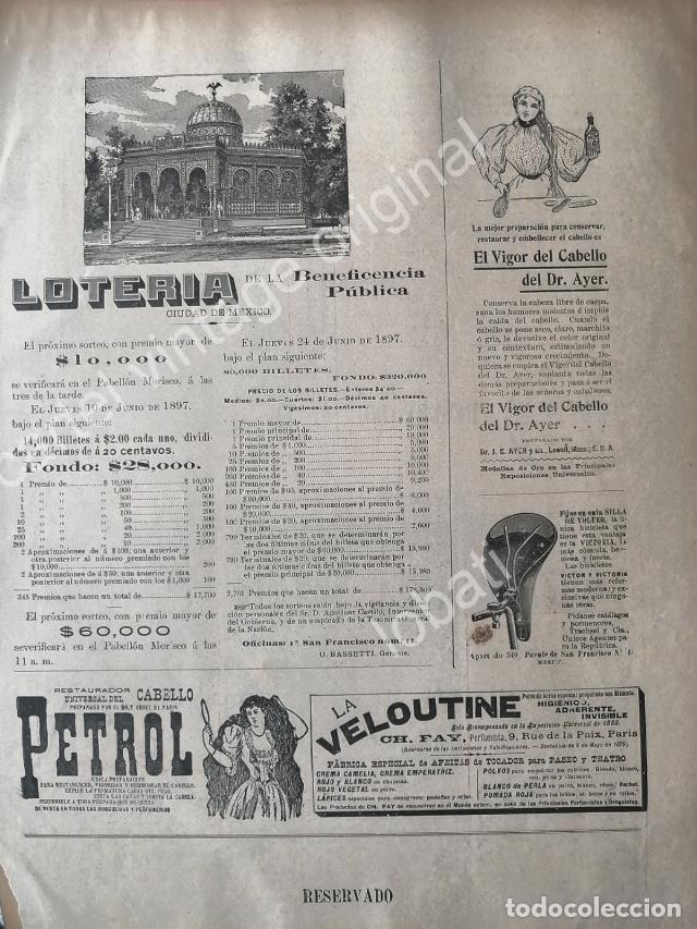 Sammeln von Plakaten: CARTEL ANTIGUO ORIGINAL DE LOTERIA NACIONAL 1894 Y OTRAS PUBLICIDADES /5