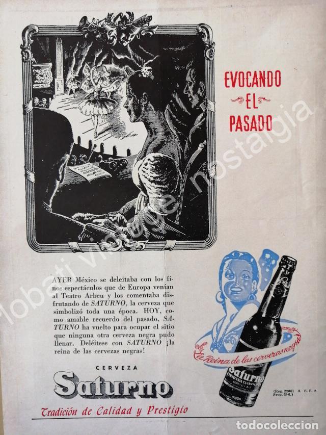 Sammeln von Plakaten: CARTEL ANTIGUO ORIGINAL DE CERVEZA SATURNO 1946 CERVECERIA CUAUHTEMOC /RARO