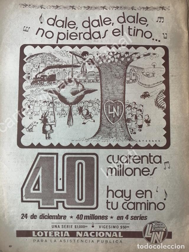 Sammeln von Plakaten: CARTEL ANTIGUO ORIGINAL DE LOTERIA NACIONAL. DUBUJO DE ABEL QUEZADA 1971 /21