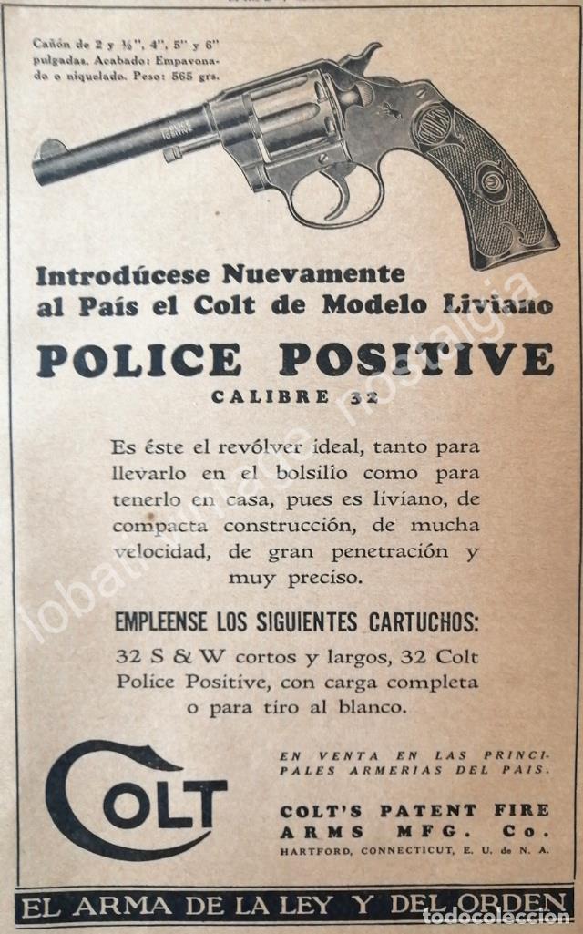 Sammeln von Plakaten: CARTEL ANTIGUO ORIGINAL DE ARMAS. REVOLVER COLT C.32. 1927