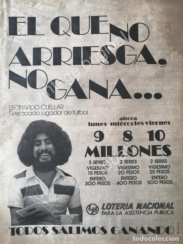 Poster collecting: CARTEL ANTIGUO ORIGINAL DE LEONARDO CUELLAR EN LOTERIA NACIONAL. 1977 / FEP