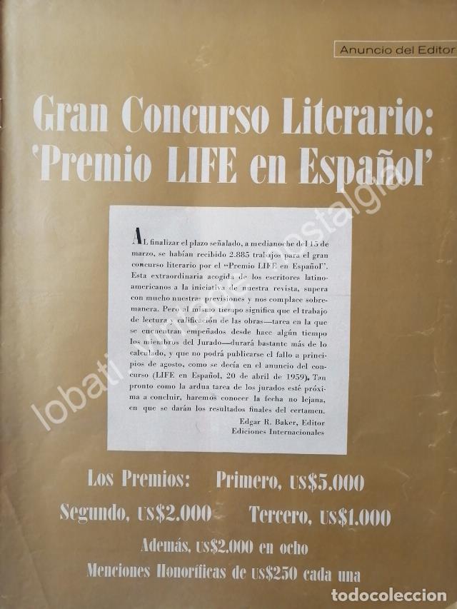 Poster collecting: CARTEL ANTIGUO ORIGINAL DE CONVOCATORIA CONCURSO LITERARIO LIFE EN ESPA&Ntilde;OL, 1960 / MUY RARO